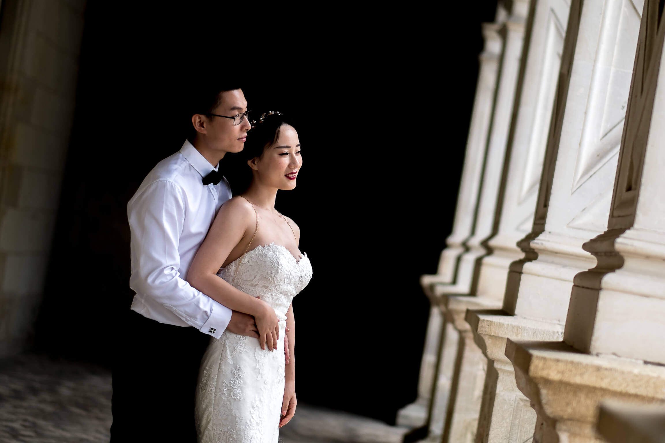 seance photo au chateau de Villandry pour ce couple chinois venu pour l'occasion