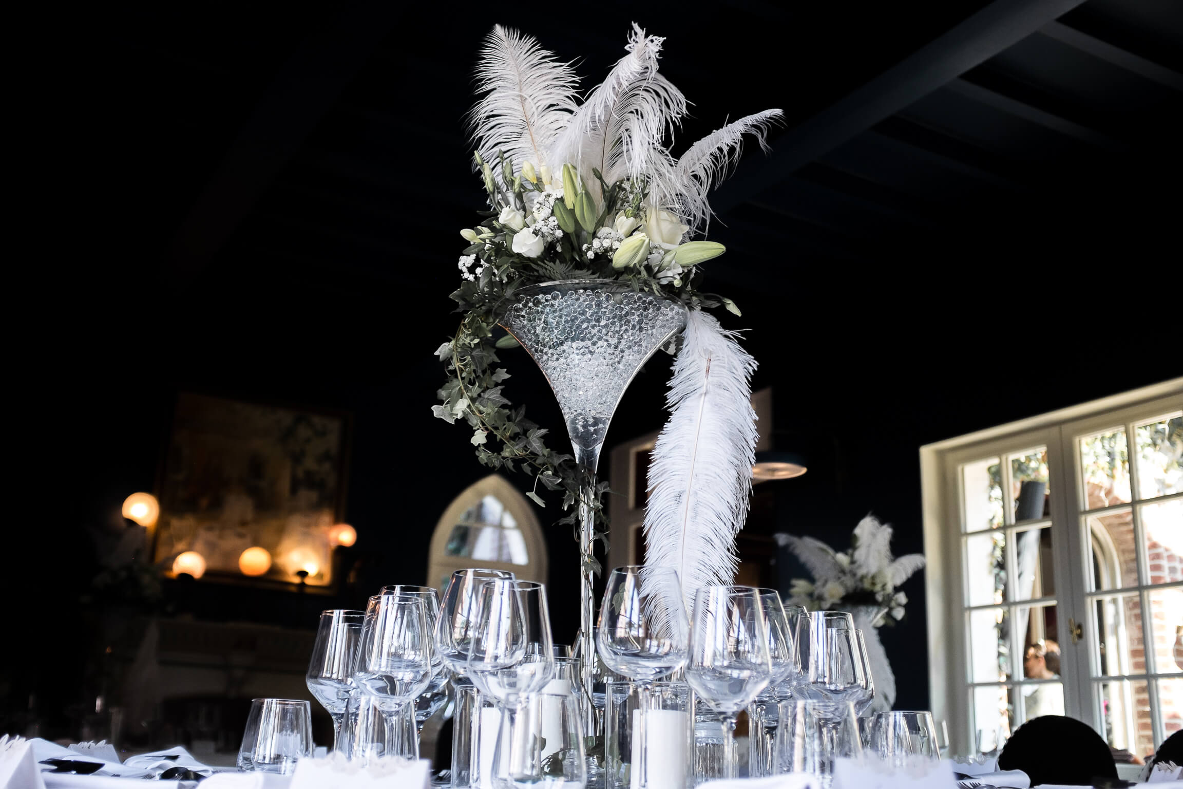 ambiance et deco, detail d'une table de ce mariage en Normandie a Etretat