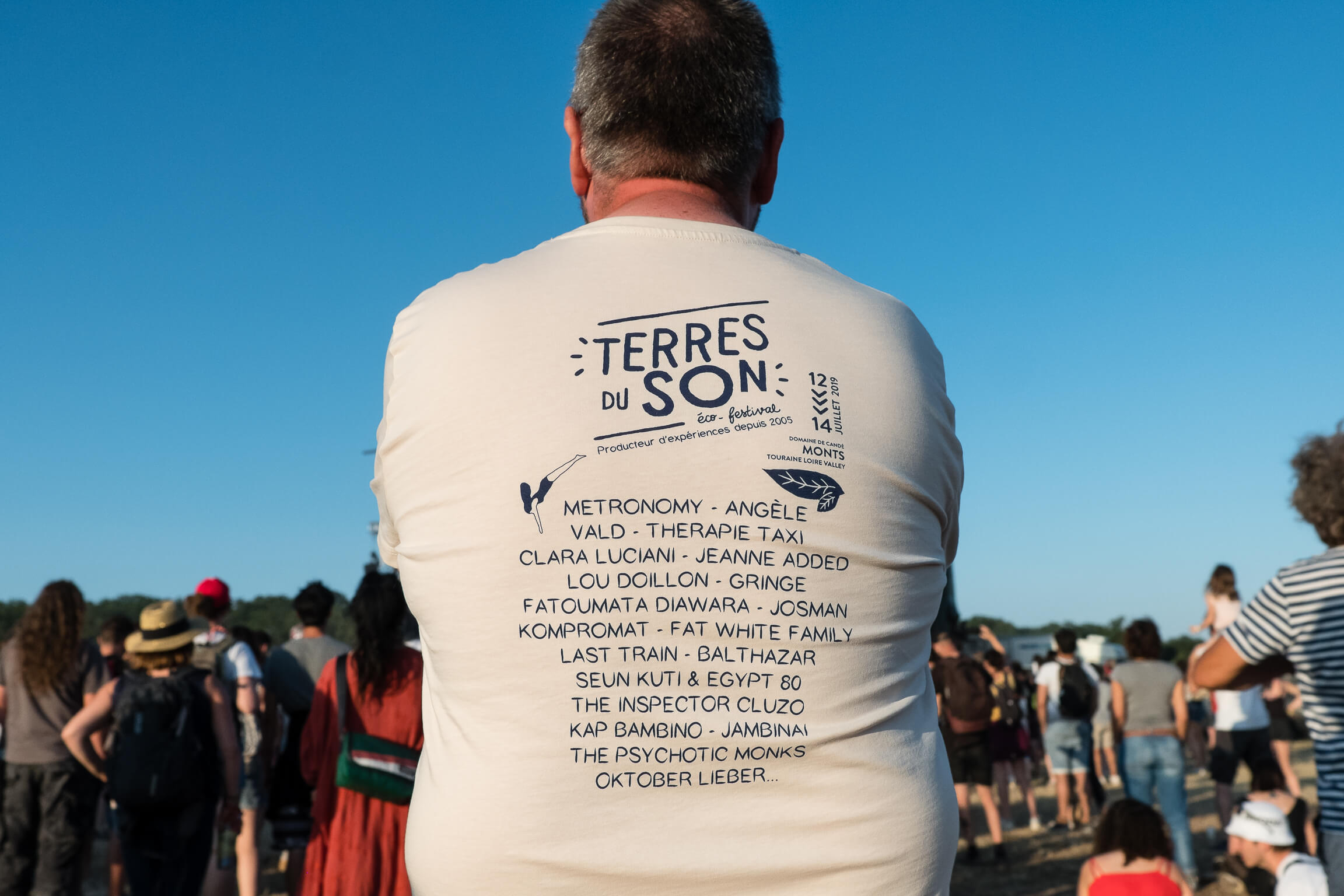 T-shirt avec la programmation du festival Terres du Son 2019